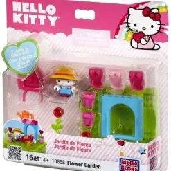 Promo ⭐ Mega Bloks Hello Kitty Flower Garden Set #10858 [Damaged Package] 🧨