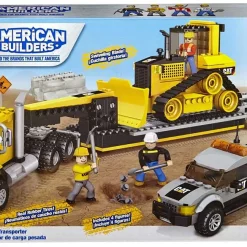 Hot Sale ⭐ Mega Bloks American Builders Cat Heavy-Duty Transporter Set #97829 ✔️