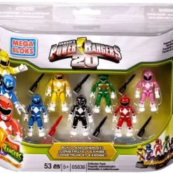 Deals 💯 Mega Bloks 20th Anniversary Power Rangers Collector 6-Pack Set #5836 [Damaged Package] 🎉