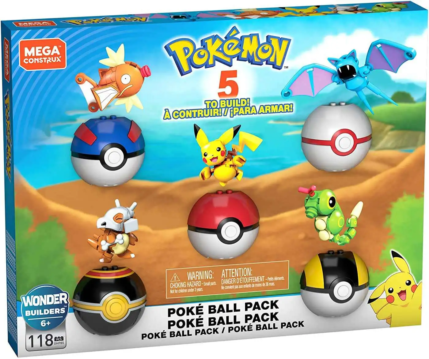 Best Sale 👍 Pokemon Cubone, Zubat, Caterpie, Magikarp & Pikachu Exclusive Poke Ball 5-Pack Set ❤️ 3 Best Sale 👍 Pokemon Cubone, Zubat, Caterpie, Magikarp & Pikachu Exclusive Poke Ball 5-Pack Set ❤️