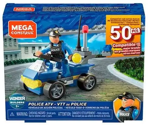 New π Mega Construx Wonder Builders Police ATV GMH81 π 3 New π Mega Construx Wonder Builders Police ATV GMH81 π