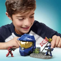 Hot Sale 🛒 Halo Blue Spartan Helmet Capture the Flag Set [Spartan Mark VI & Spartan Trailblazer Micro Figures!] 🥰 -Mega Bloks & Construx Store megagwy98 inset2